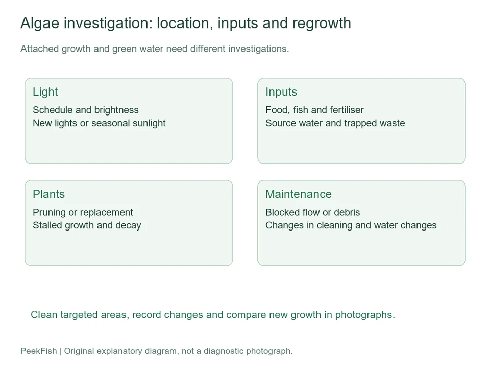 Four areas to investigate in recurring aquarium algae