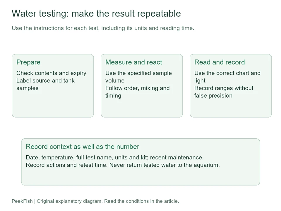 Prepare, measure and record water tests consistently