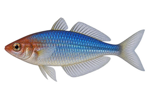 Melanotaenia pygmaea 成体雄鱼完整左向侧面AI示意图
