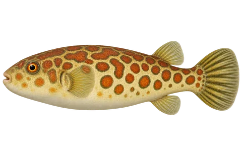 Tetraodon pustulatus(Tetraodon pustulatus)自然成体左向侧面AI示意图