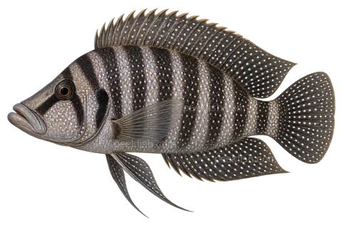 Altolamprologus calvus完整左向侧面AI示意图