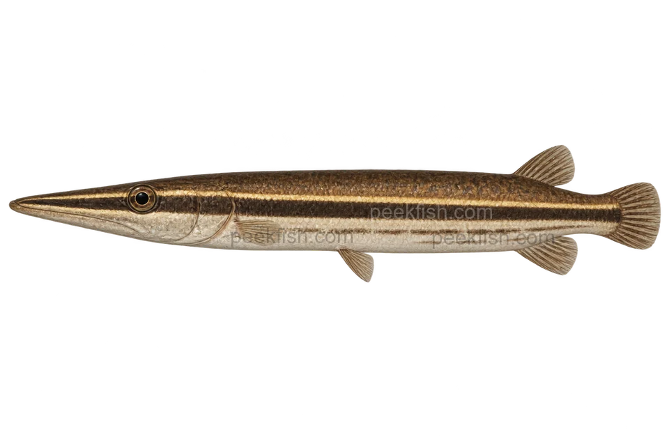 Luciocephalus pulcher完整左向侧面AI示意图