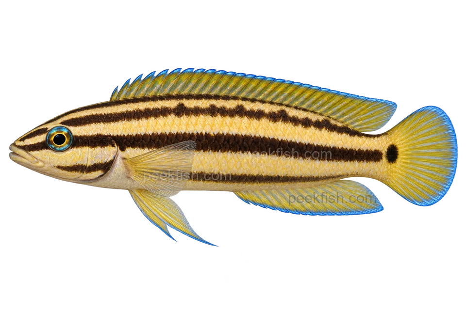 Julidochromis ornatus完整左向侧面AI示意图