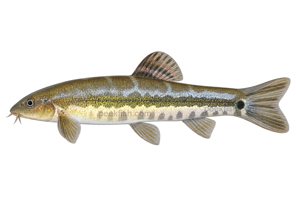 Traccatichthys pulcher 成体代表外观，朝左透明侧面AI示意图，非实拍。
