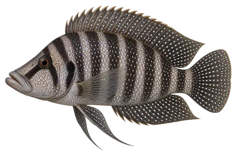 Altolamprologus calvus完整左向侧面AI示意图