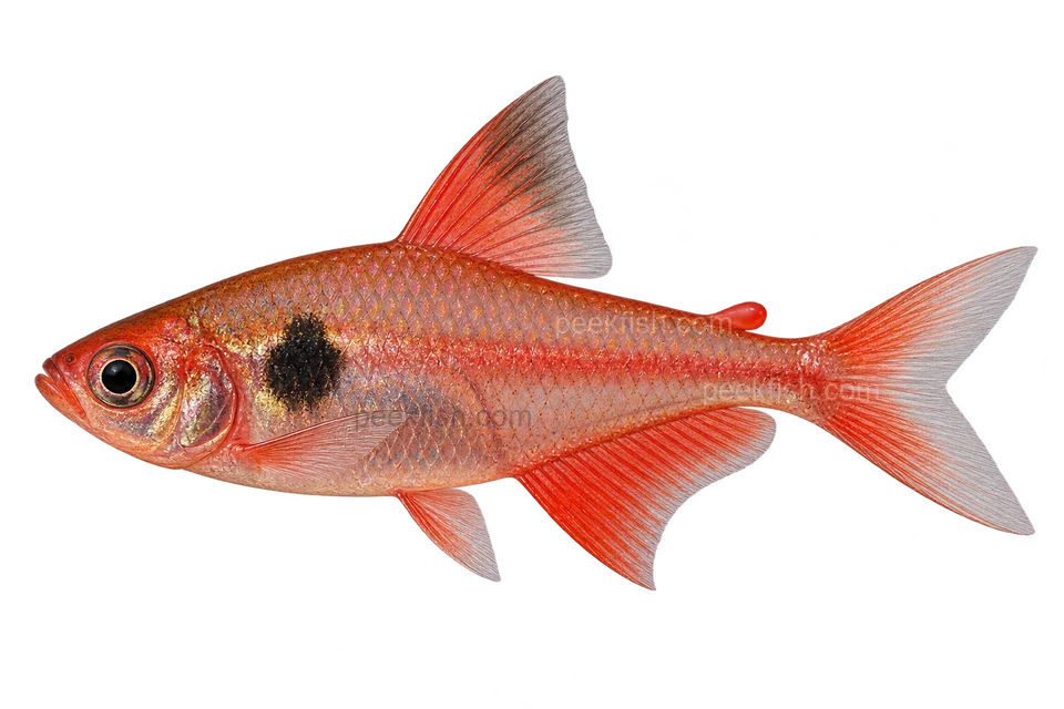 Red phantom tetra — AI-generated side-view illustration