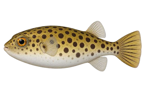 金钱狗头(Tetraodon schoutedeni)自然成体左向侧面AI示意图