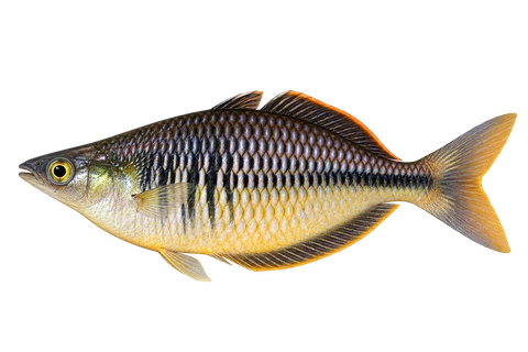 Melanotaenia susii 雄鱼朝左透明侧面AI示意图