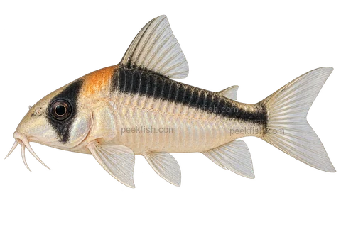 AI illustration of Hoplisoma duplicareum, complete left-facing side view
