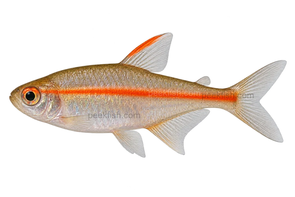 Glowlight tetra — AI-generated side-view illustration
