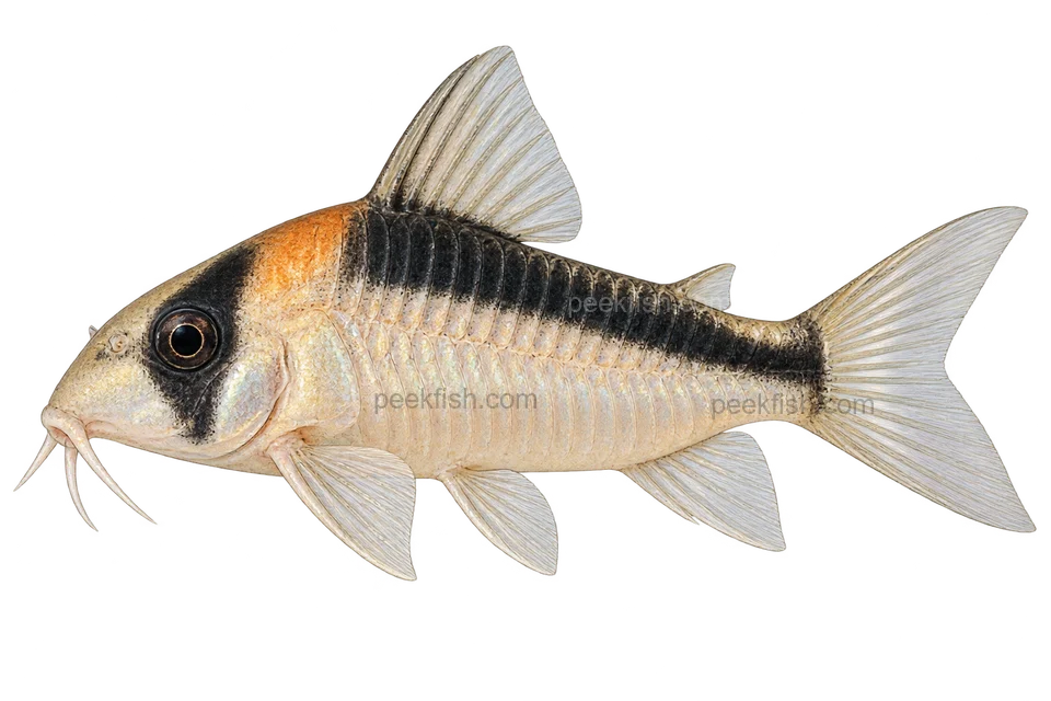 AI illustration of Hoplisoma duplicareum, complete left-facing side view