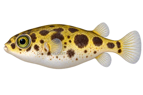 巧克力娃娃(Carinotetraodon travancoricus)自然成体左向侧面AI示意图