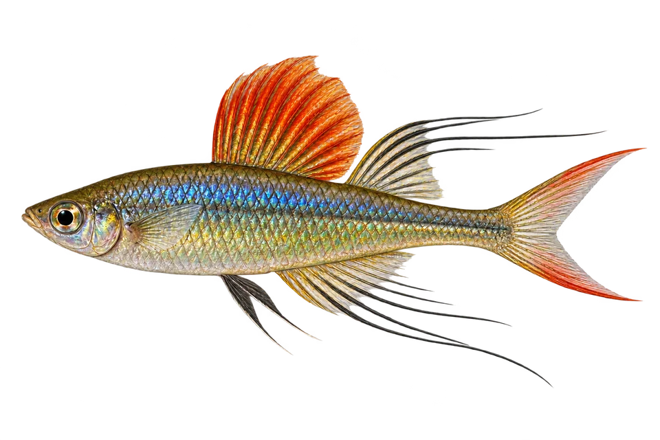 Iriatherina werneri — adult male AI side-view illustration