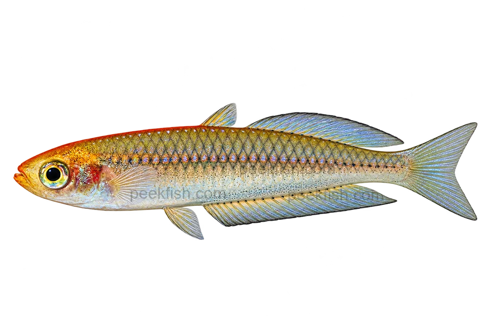 Rhadinocentrus ornatus 自然型代表外观,朝左透明侧面AI示意图,非实拍。