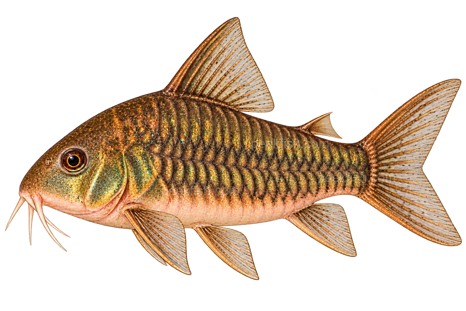Pantanal Cory — AI educational side-view illustration