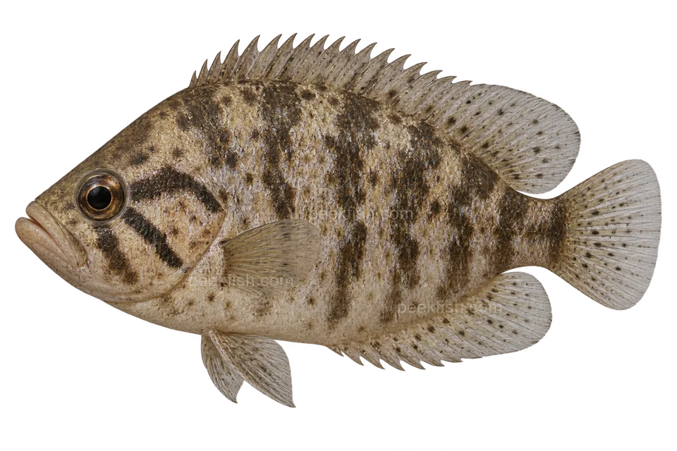 African leaffish — AI-generated side-profile illustration