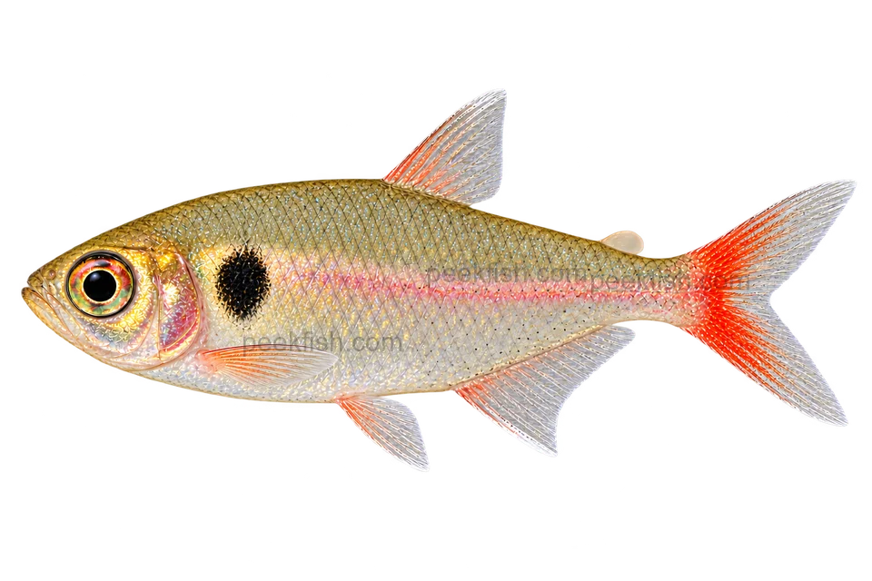 Yellow phantom tetra — AI-generated side-view illustration