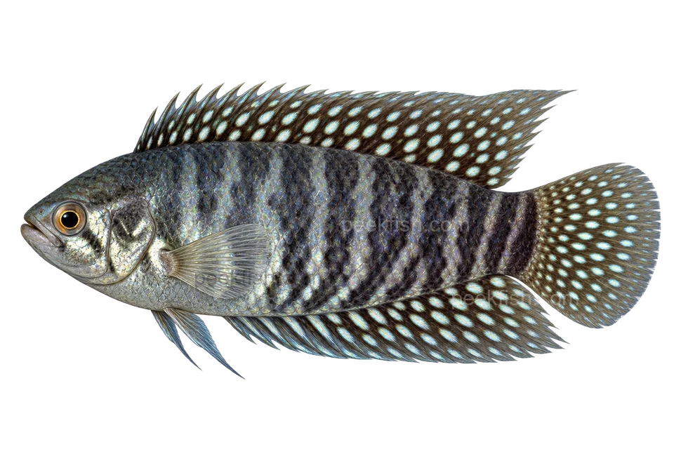 Microctenopoma fasciolatum完整左向侧面AI示意图