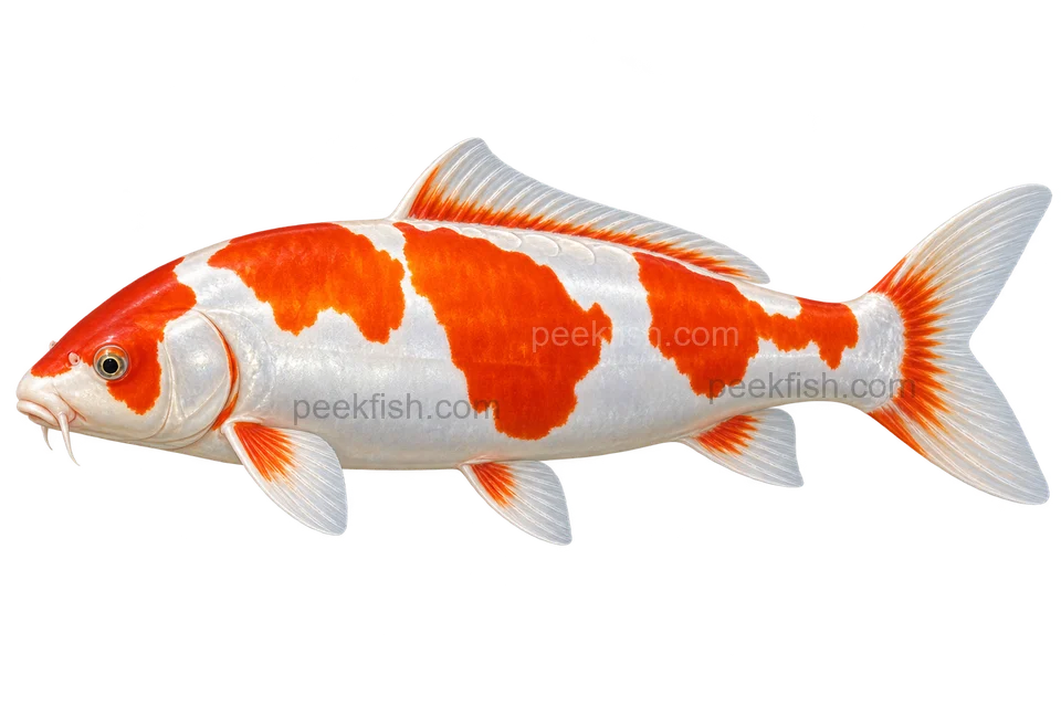 Kikusui koi, complete left-facing side-view AI illustration