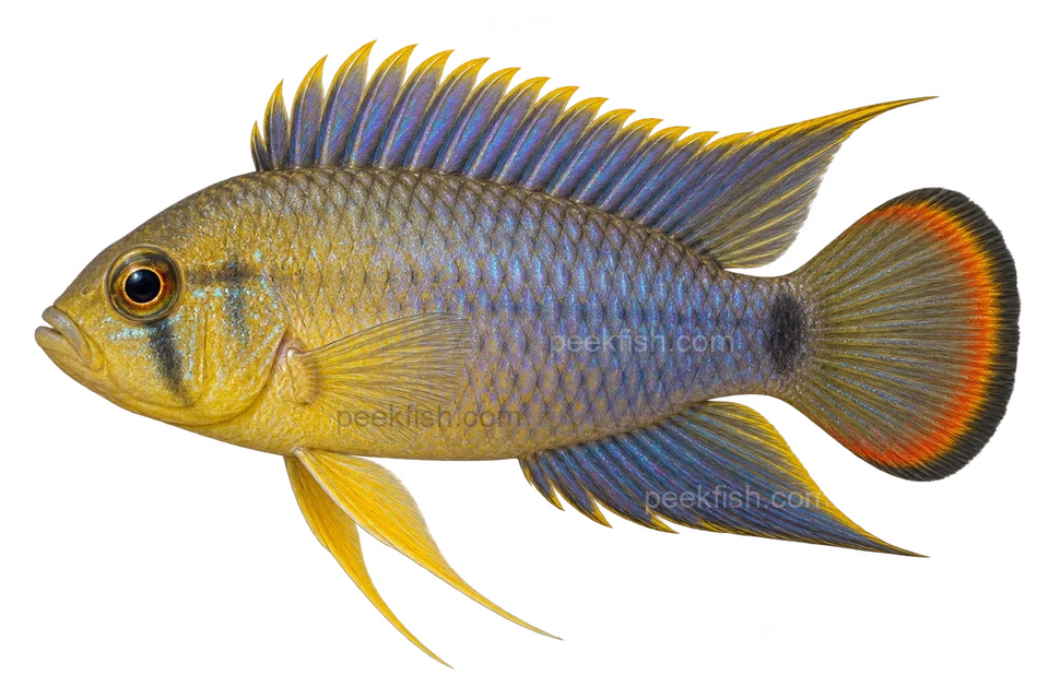 AI illustration of Apistogramma nijsseni, complete left-facing side view