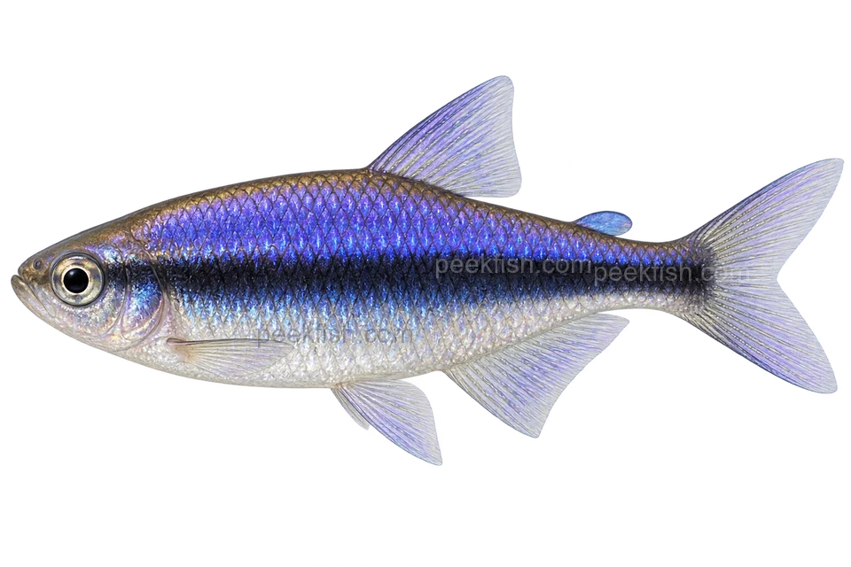 Royal tetra — AI-generated side-view illustration